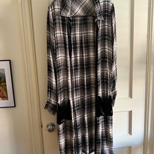 Plaid Women's Blazer with Black Accents